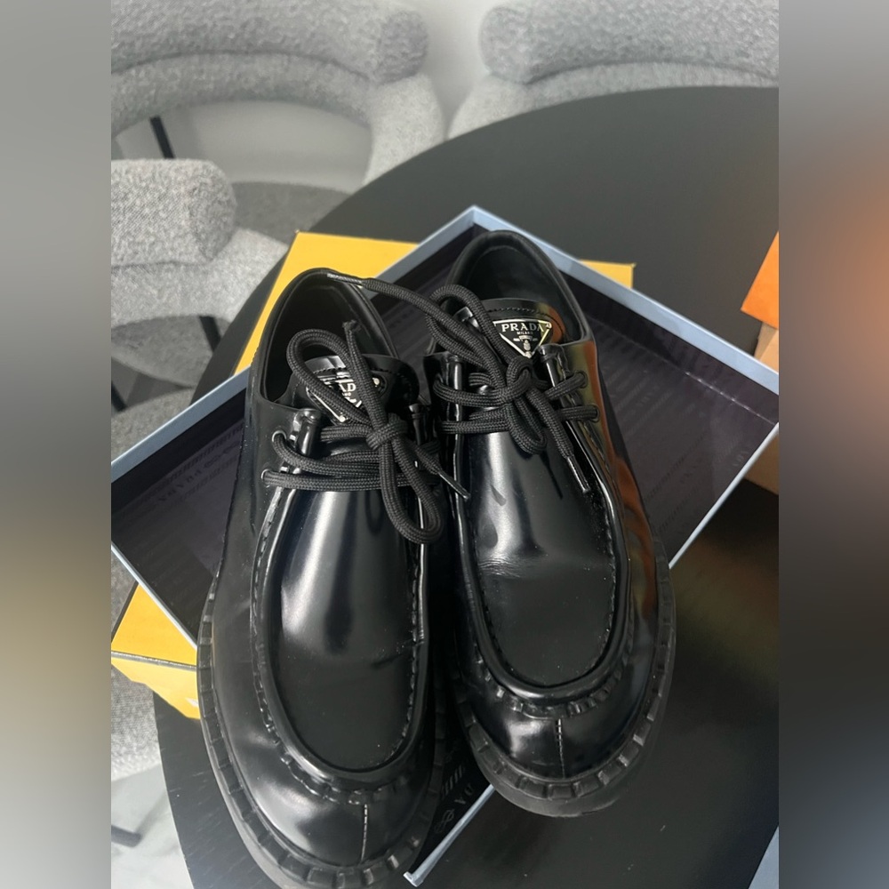 Prada Brushed leather lace-up shoes - Picture 7 of 7